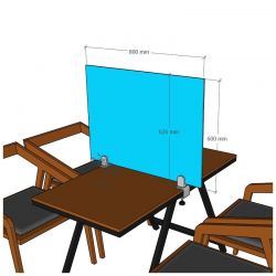 écran en verre anti-covid sur pinces adaptables