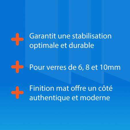 Avantages raidisseur fixe carré mat verre