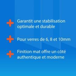 Avantages raidisseur fixe carré mat verre