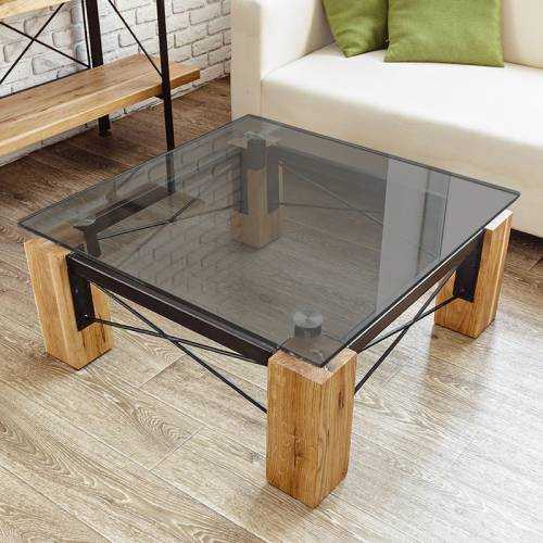 Plateau de Table en Verre Gris