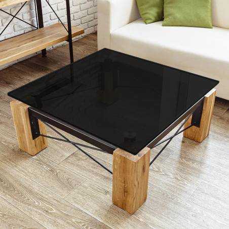 Plateau de Table en Verre Gris Foncé